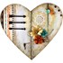 Placa pallet coração com decoupage com guardanapos e patina provençal 
