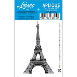Aplique em Papel e MDF APM8-533 Torre Eiffel Prata
