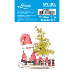 Aplique em Papel e MDF APMN8-164 Papai Noel com Árvore