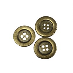 Botão de Metal 1,9cm BE-01 Ouro Velho - com 3 unidades
