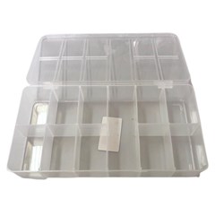 Caixa Plástica Organizadora 12x20cm com 11 Divisórias Transparente