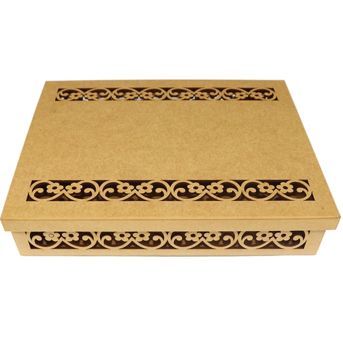 Caixa Vazada Arabesco II 7x24x33cm - MDF-40 - Crisart Caixa Vazada Arabesco II 7x24x33cm - MDF-40 - Crisart