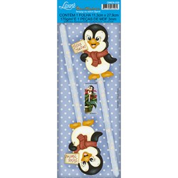 *Deco Madeira Especial Natal Litoarte DMEN-008 Pinguim