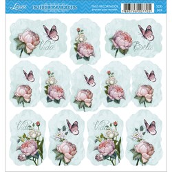 Embelezadores - Tags Recortados - SDE-069 Flores Diversas e Borboletas