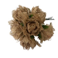 Flor de Juta 5,5 Cm - Maço com 6 Unidades