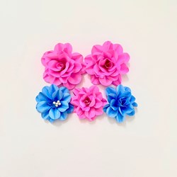 Flor de Papel Kit Pink e Blue  - 5 Unidades