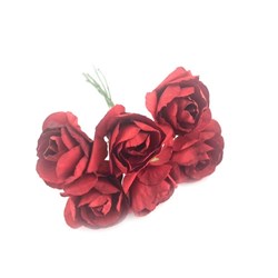 Flor de Papel M RP02 Vermelha - com 6 unidades