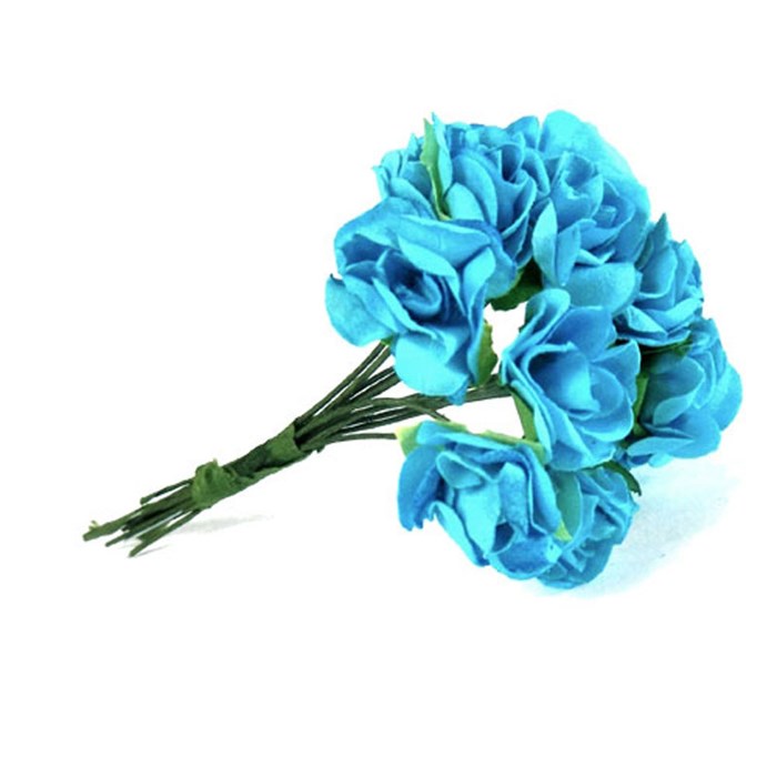 Flor de Papel P Azul Turquesa RSP-001 - 12 unidades - Crisart