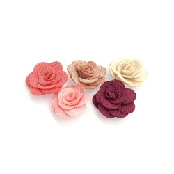 Flor Mini Rosa em TNT 3cm Tons Rosê - 5 unidades