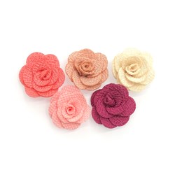 Flor Mini Rosa em TNT 3cm Tons Rosê - 5 unidades