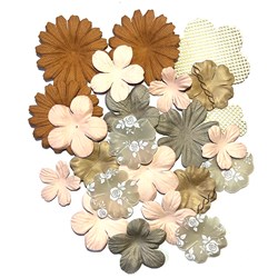 Flores de Papel DIY Retro Colors - Embalagem com 21 peças