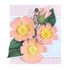 Flores de Papel Juh Lamounie Salmão 4cm - Kit com 3 flores e 1 botão