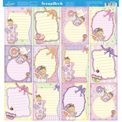 Folha Dupla Face Scrapbooking SD-052 Baby Tags