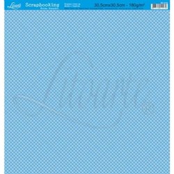 Folha Simples Scrapbook SS-018 Xadrez Azul
