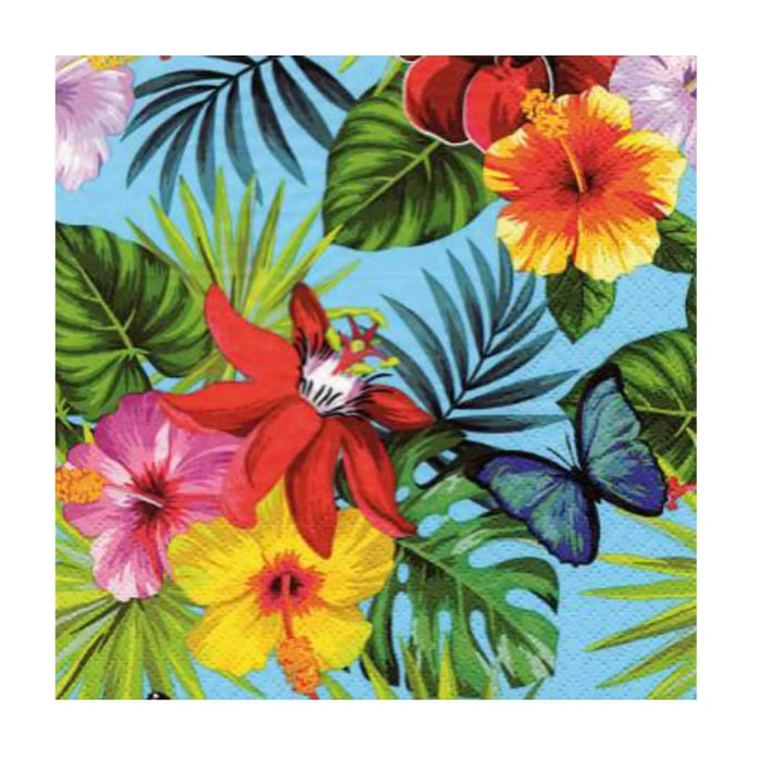 Guardanapo para Decoupage Arte Fácil GU-018 Flor Tropical FD Azul