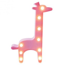 Luminária com Led 30x20cm Girafa LL06 Rosa