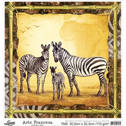 Papel para Arte Francesa Quadrada Grande Litoarte AFQG-007 Zebra