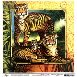 Papel para Arte Francesa Quadrada Grande Litoarte AFQG-014 Tigres