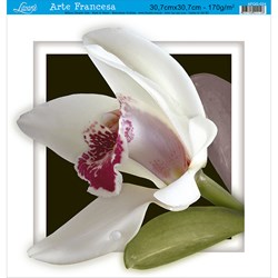 Papel para Arte Francesa Quadrada Grande Litoarte AFQG-024 Orquídea II