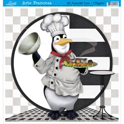 Papel para Arte Francesa Quadrada Grande Litoarte AFQG-068 Pinguim I