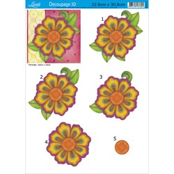 Papel para Decoupage 3D Litoarte D3D-013 flor