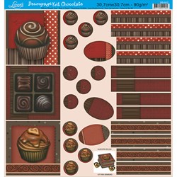 Papel para Decoupage Kit Chocolate Litoarte DS-012 Chocolates I