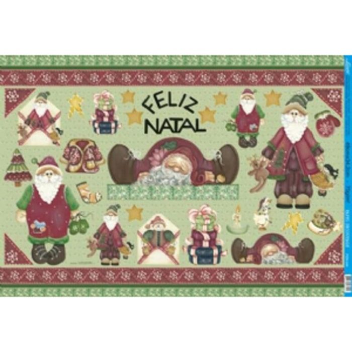 *Papel para Decoupage Litoarte PDN-046 Papai Noel