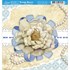Papel Scrap Simples 15x15cm SDSXV-063 Flor Branca Fundo Bege e Azul