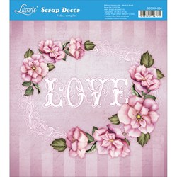Papel Scrap Simples 20x20cm SDSXX-004 Love Rosas