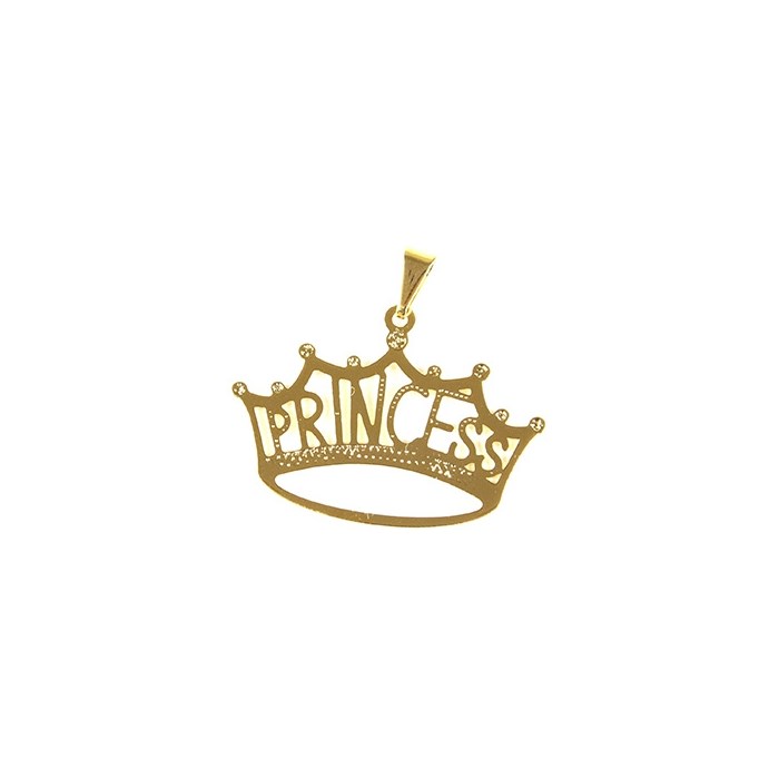 Pingente Banhado a Ouro - Coroa Princess