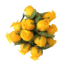 Rosa de Cetim com 12 Botões  RSC-007 - Amarelo