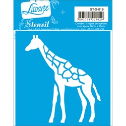 Stencil Litoarte 10x10cm STX-019 Girafa