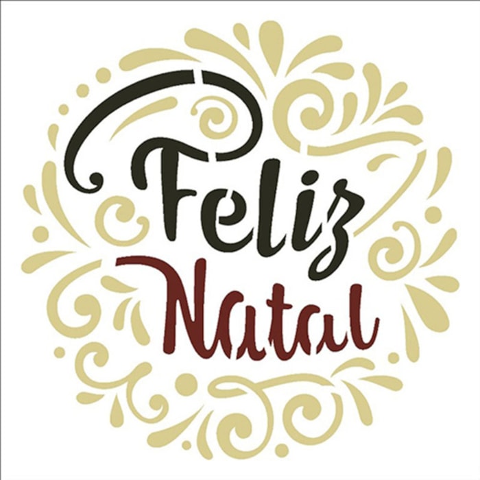 Stencil OPA 14x14 Simples 1 Chapa (OPAN2549) Frase Feliz Natal