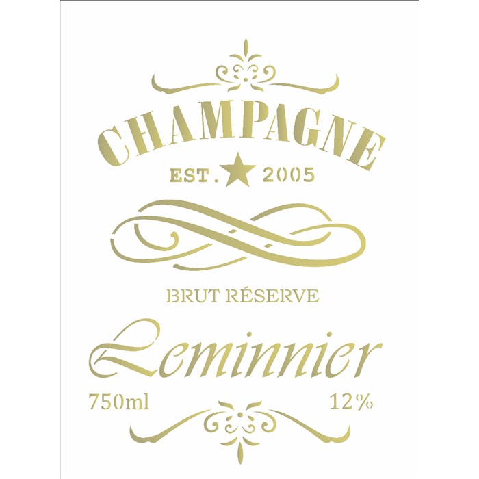 Stencil OPA 15x20 Simples 1 Chapa (OPA2047) Rótulo Champagne