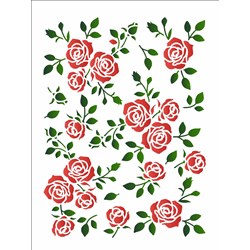 Stencil Opa 15x20cm (OPA3431) Estamparia Floral Rosas