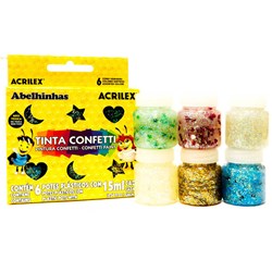 Tinta Confetti 15ml Acrilex com 6 Cores - 02415 unica