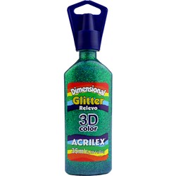 Tinta Dimensional Glitter 3D Acrilex 35mL  - 206 Verde