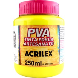 Tinta PVA Fosca para Artesanato Acrilex 250mL - 504 Amarelo Limão