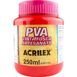 Tinta PVA Fosca para Artesanato Acrilex 250mL - 507 Vermelho Fogo