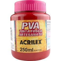 Tinta PVA Fosca para Artesanato Acrilex 250mL - 508 Vermelho Escarlate