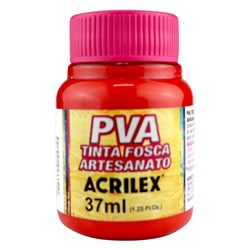 Tinta PVA Fosca para Artesanato Acrilex 37mL - 508 Vermelho Escarlate