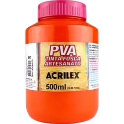 Tinta PVA Fosca para Artesanato Acrilex 500mL - 517 Laranja