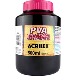 Tinta PVA Fosca para Artesanato Acrilex 500mL - 520 Preto