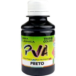 Tinta PVA Fosca para Artesanato True Colors 100mL - 7100 Preto