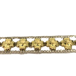 Tira Siliconada TR-14 Strass Dourado/Chaton flor dourada 39 cm- 1,5 cm