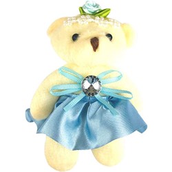 Ursinho de Pelúcia com Vestido Azul Bebê PEL025