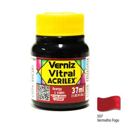 Verniz Vitral Acrilex 37mL - 507 Vermelho Fogo